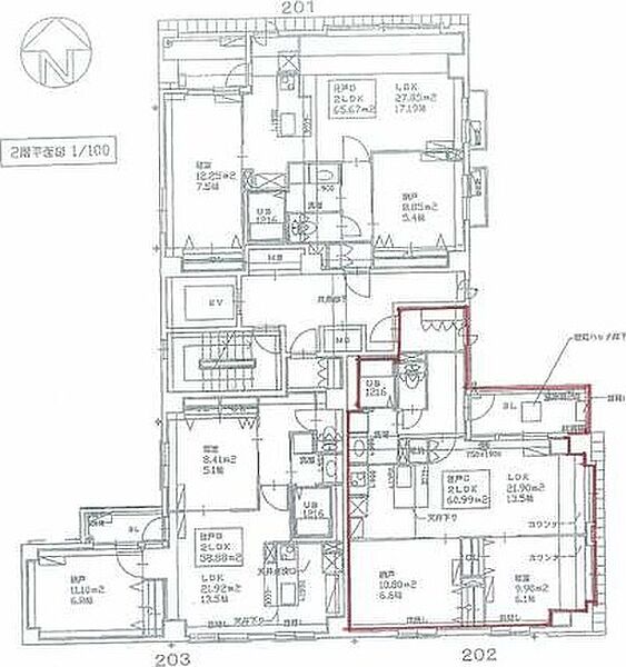 コモド御所南 202｜京都府京都市中京区福屋町(賃貸マンション2LDK・2階・60.99㎡)の写真 その11