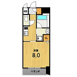 ジョイシティ二条城前 1Kの間取図画像