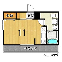 K.H御所前 ワンルームの間取図画像