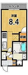 EXCEED御所東 1Kの間取図画像