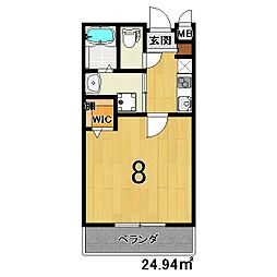 サクシード西陣 1Kの間取図画像