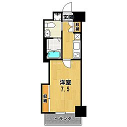 HF四条河原町レジデンス 1Kの間取図画像