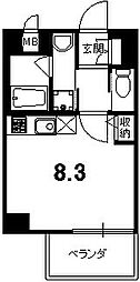 アスヴェル京都東堀川 1Kの間取図画像