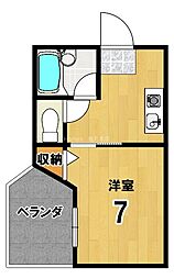 ラフィーネ四条堀川 1Kの間取図画像