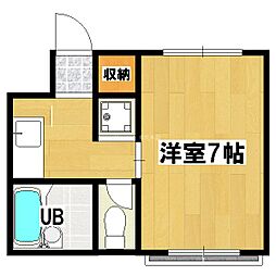 畠山ハイツ 1Kの間取図画像