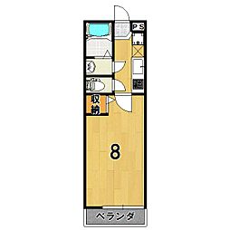 フラッティ丸太町御前 1Kの間取図画像