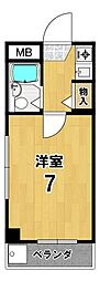 グランデュール金閣 1Kの間取図画像