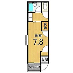 メゾンイースター 1Kの間取図画像