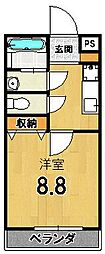 メゾンクレア 1Kの間取図画像