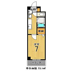 クレアールエスパシオ 1Kの間取図画像