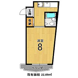ハイム光陽 1Kの間取図画像