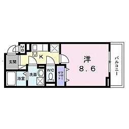 ヒカルサ京都大宮中林II 1Kの間取図画像