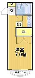 ただすの森下鴨 1Kの間取図画像