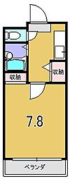 木全マンション 1Kの間取図画像