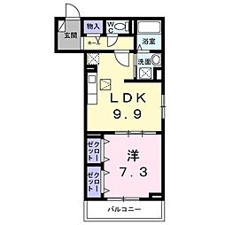 京都市北区大宮東小野堀町アパート 1LDKの間取図画像