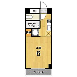 ハイムブルーメ 1Kの間取図画像