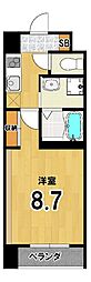 プラネシア京阪出町柳 1Kの間取図画像