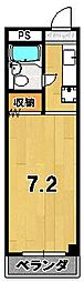 セジュール森 ワンルームの間取図画像