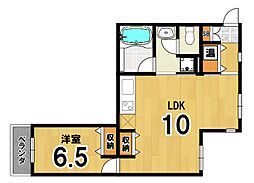 第二下堤谷口マンション 1LDKの間取図画像