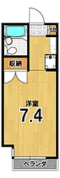 エムビーシーアンバーハウス 1Kの間取図画像