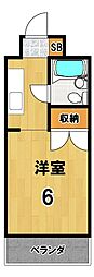ソレイユ・ダイサン ワンルームの間取図画像