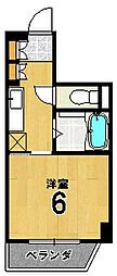 京都グランドハイツ 1Kの間取図画像