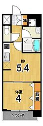 ベラジオ京都一乗寺2 1DKの間取図画像