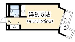 ハウスセゾン京大北 ワンルームの間取図画像