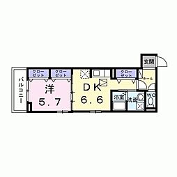 ヒカルサ京都梅津東 1DKの間取図画像