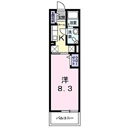 グランアルカンシェル 1Kの間取図画像