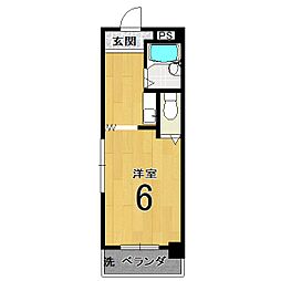 万年青ローディ.ジャポニカ 1Kの間取図画像