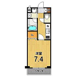 ベラジオ京都壬生イーストゲート 1Kの間取図画像