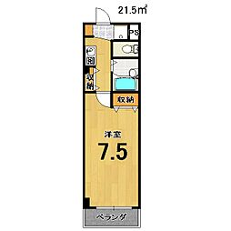 アイリス・ウエスト 1Kの間取図画像