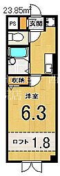D'sLYRA 1Kの間取図画像
