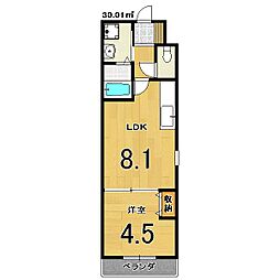 レジデンス二条洛中庵 1LDKの間取図画像