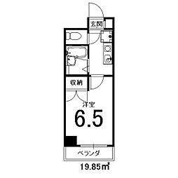 フェニックス西川 1Kの間取図画像