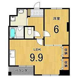 リエス西院 1LDKの間取図画像