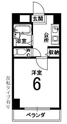 エリーフラッツ 1Kの間取図画像