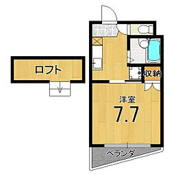 メゾン徳大寺 1Kの間取図画像