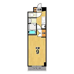 フローライト西院 1Kの間取図画像