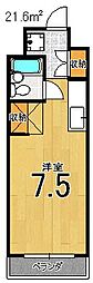 アサヒハイツ ワンルームの間取図画像