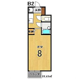 スクリーン3233 1Kの間取図画像