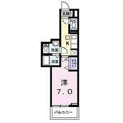 京都市下京区西七条御領町アパート 1Kの間取図画像