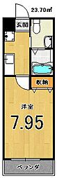 ディアネス西院 1Kの間取図画像