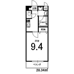 Wing西院 1Kの間取図画像