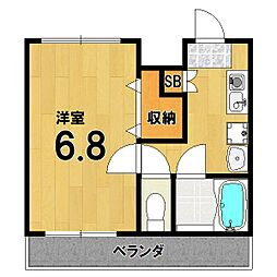 ヴィラ嵐山 1Kの間取図画像