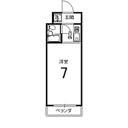 ウエストヴィラージュ 1Kの間取図画像