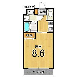 ヴィータ京都西院 1Kの間取図画像