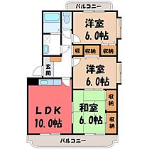 ユーミーグランシャリオ II  ｜ 栃木県栃木市沼和田町（賃貸マンション3LDK・3階・65.55㎡） その2