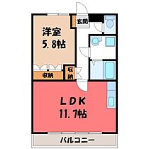 ルミナスハイム  ｜ 栃木県小山市大字羽川（賃貸アパート1LDK・1階・44.00㎡） その2